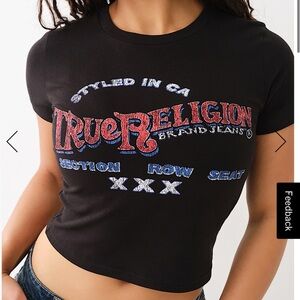 Vintage True Religion Short Sleeve Logo Tee Women Size Large